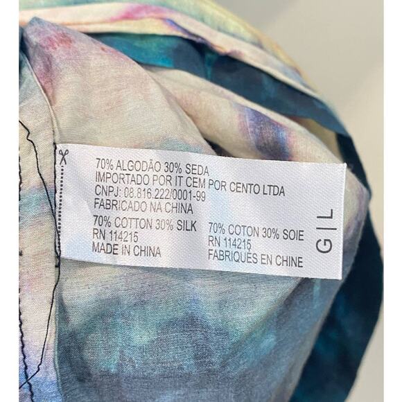 VIX PAULAHERMANY Tie  Dye  Large Kimono Beach Cover Silk Blend  Multicolor - Picture 5 of 10